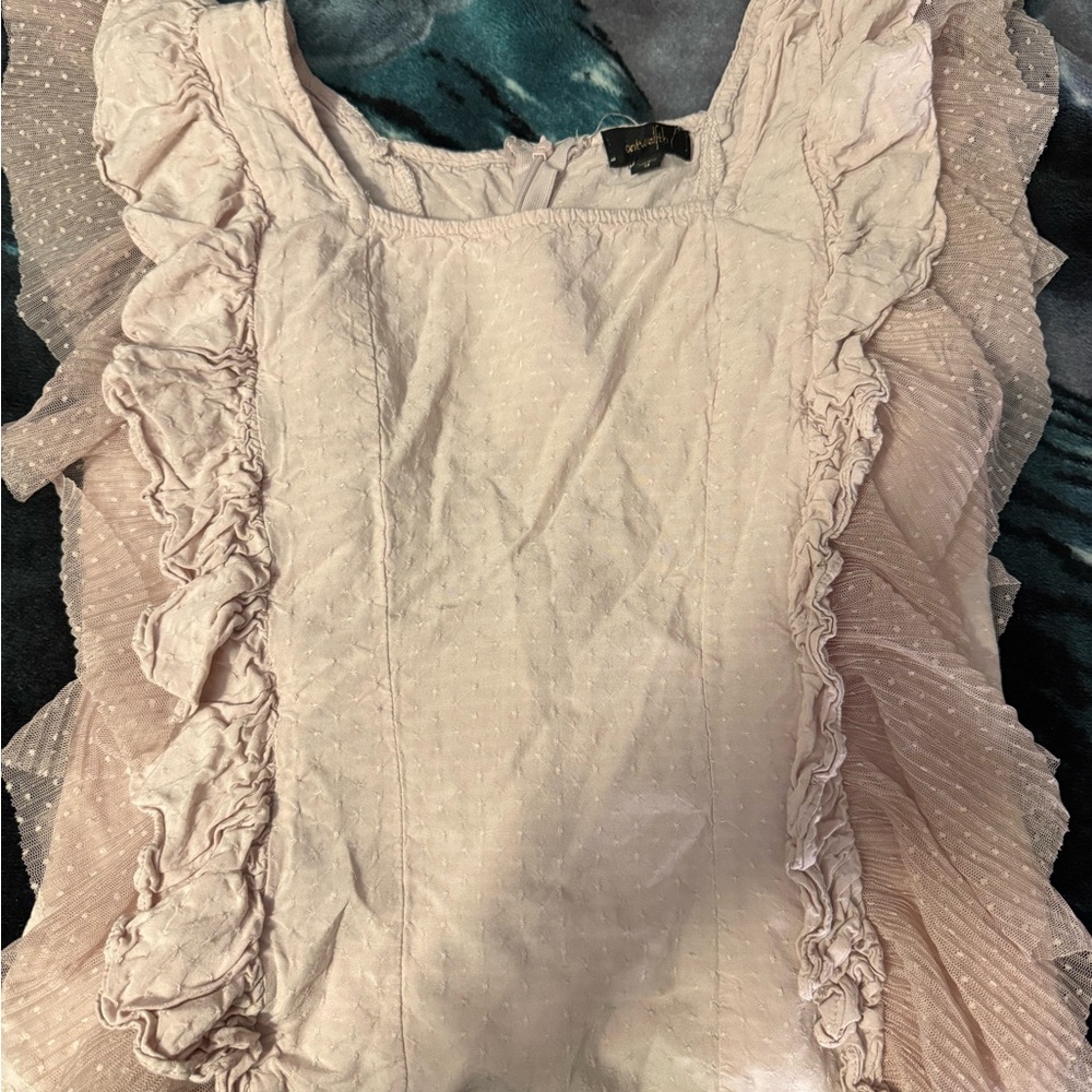 Elegant Ruffled Blush Top